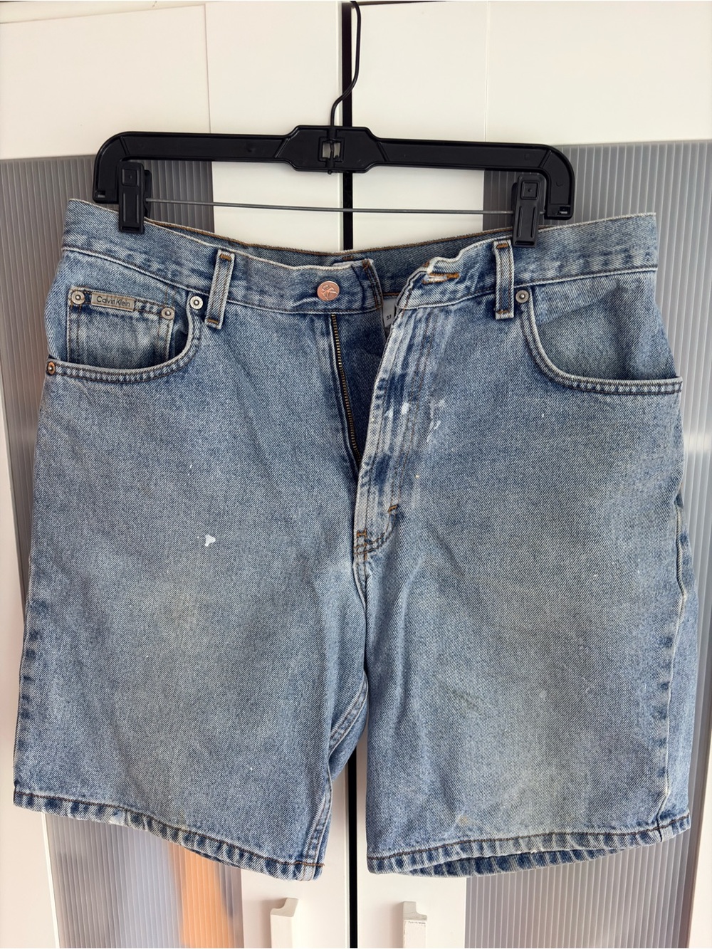 Calvin Klein Men's Denim vintage Shorts - Light Blue Jean size 33 good con